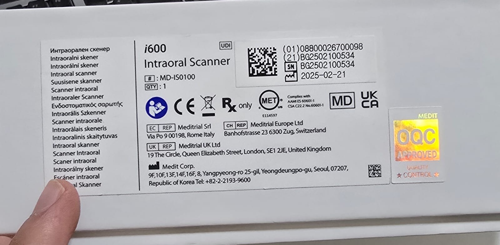 Intraoral Scanner ( Medit i600 )